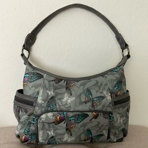 Koltov Gray Butterfly Handbag